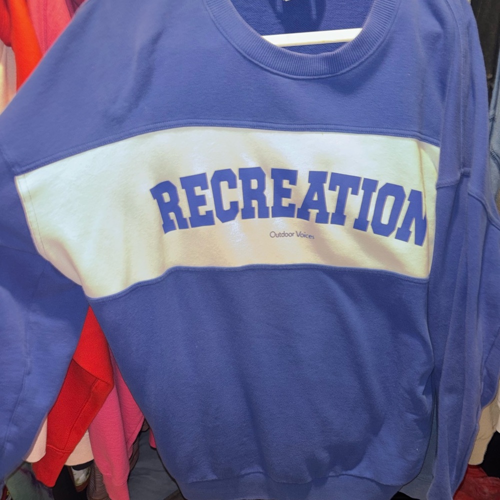 Outdoor Voices Blue 'Recreation' Crewneck Sweatshirt